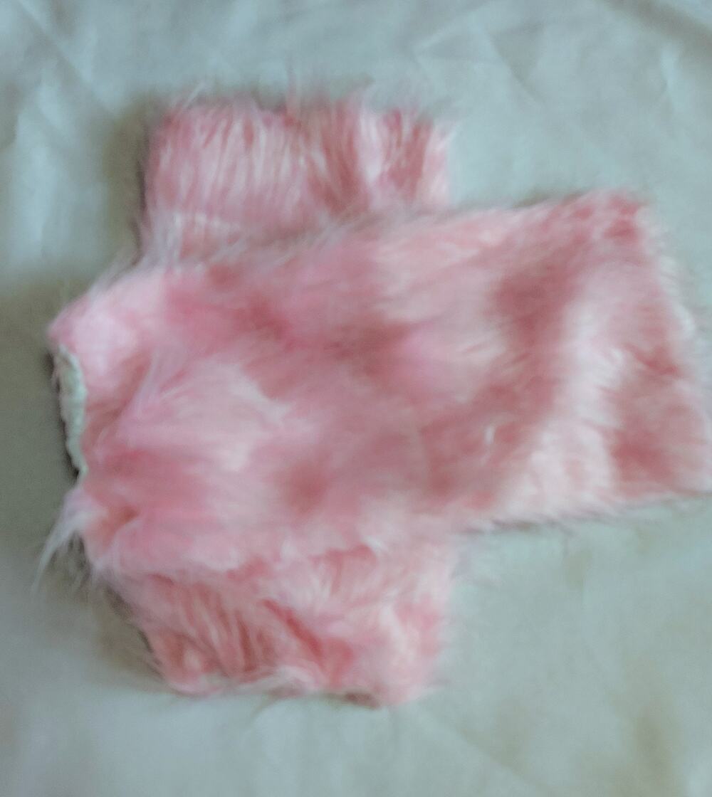 Fuzzy Pink Faux Fur Leg Warmers Cosplay Y2K